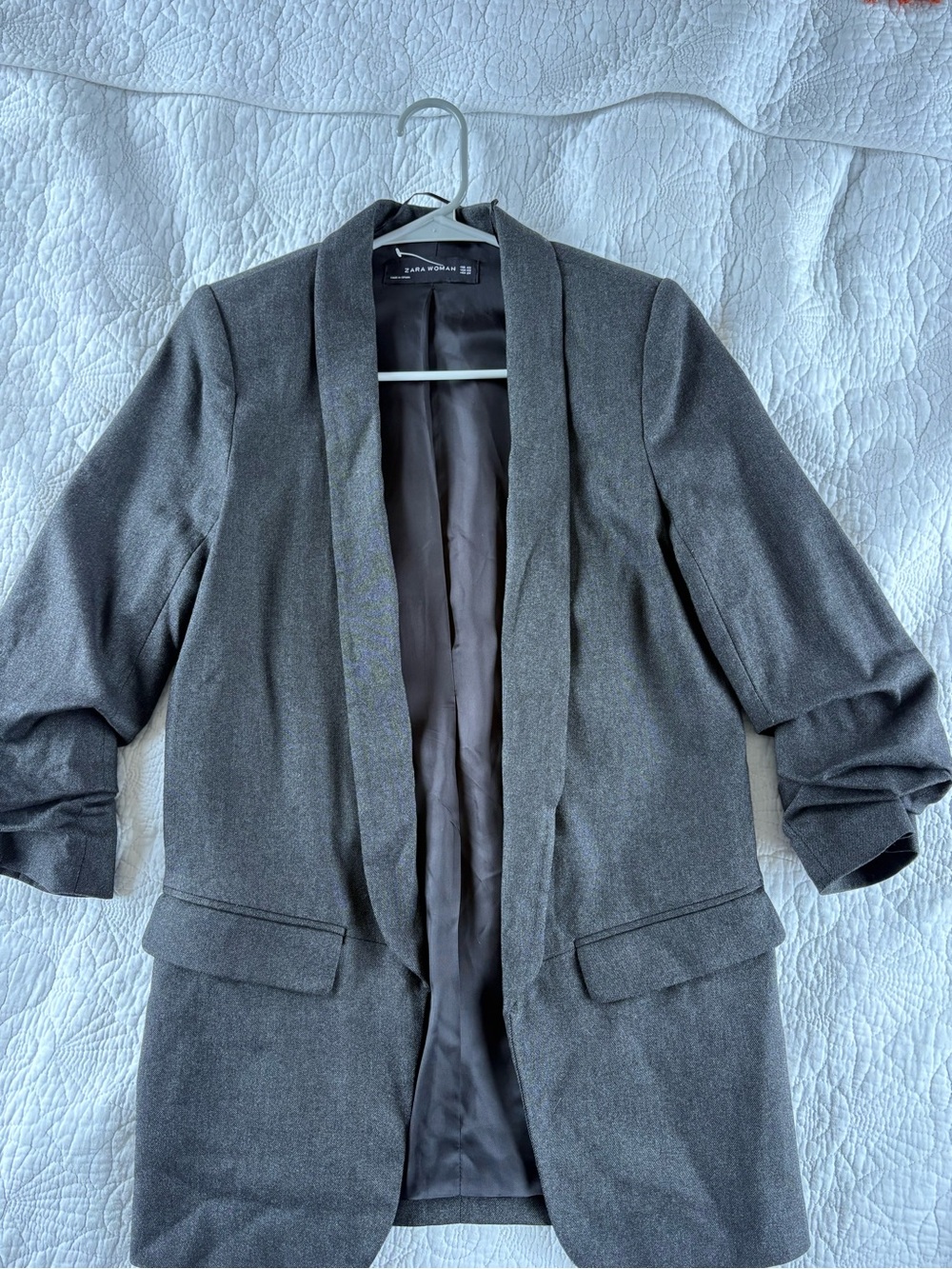 Zara Woman Charcoal Gray Blazer
